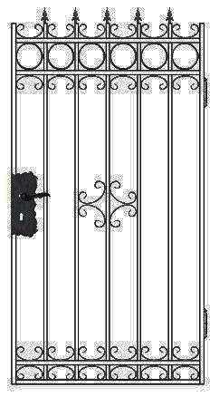 Сварные металлические калитки с элементами ковки