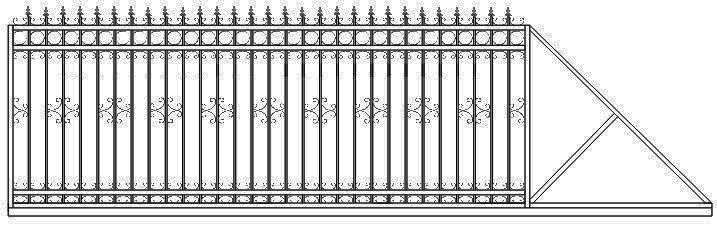 Ворота откатные с элементами ковки